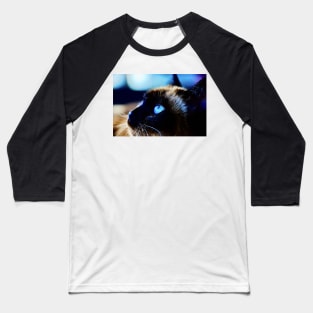 Siamese cat blue eyes / Swiss Artwork Photography Baseball T-Shirt